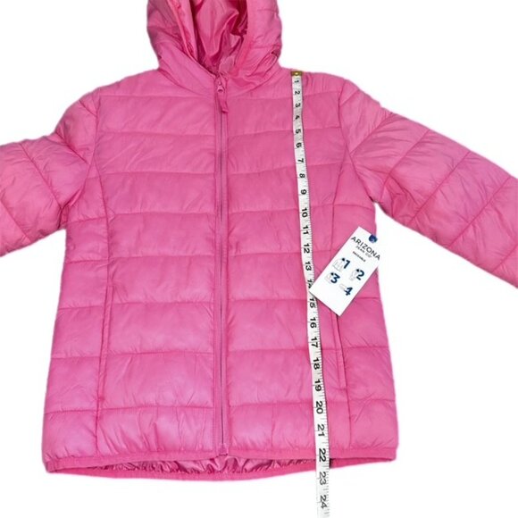 Arizona Jean Co Girl's Packable Hooded Jacket Pink Size M 10/12 NWT! - Picture 4 of 6